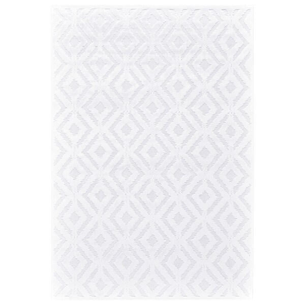 Grand Bazaar Qazi White/ White Wool Rug - 5'3" x 7'6"