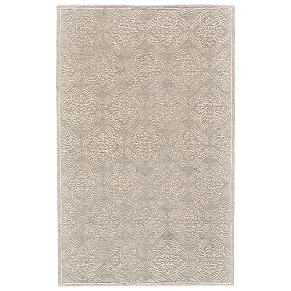 Grand Bazaar Eckels Light Sage/Ivory Cotton and Wool Rug - 5' x 8'