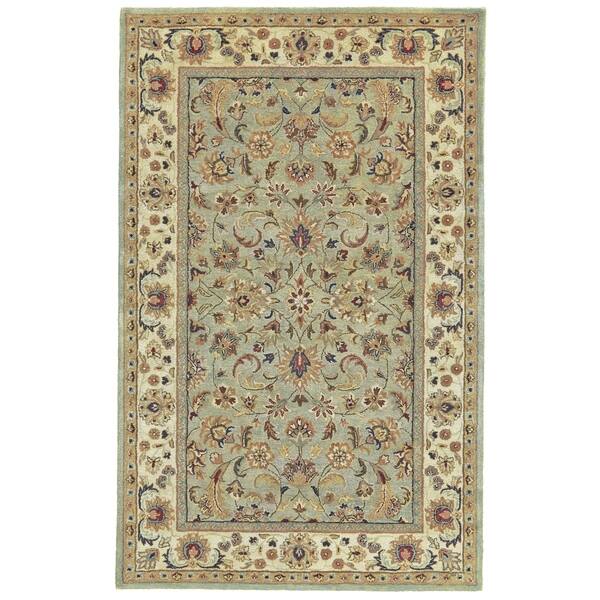 Shop Grand Bazaar Corbel Celery Ivory Wool Rug 9 6 X 13 6 Overstock 19820116