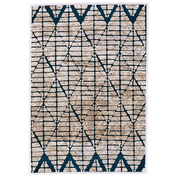 Grand Bazaar Qazi Teal/ White Wool Rug - 7'6" x 10'6"