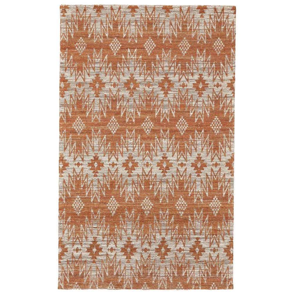 LiLacombe Natural Jute Flat Dhurrie Rug, Rust Orange/Tan