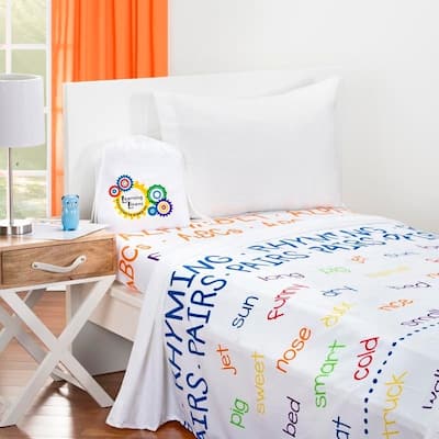 Learning Linens - ABCs Educational Sheet Set with Flashlight and Activity Cards