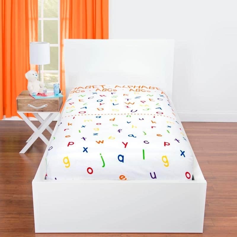Learning Linens - ABCs Educational Sheet Set with Flashlight and Activity Cards