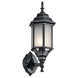 Kichler Lighting Chesapeake 1-light Black Satin Etched Glass Outdoor Wall Lantern