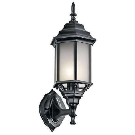 Kichler Lighting Chesapeake 1-light Black Satin Etched Glass Outdoor Wall Lantern