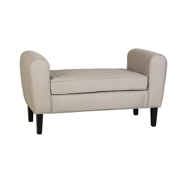 Taylor Attached Cushion Bench in Beige