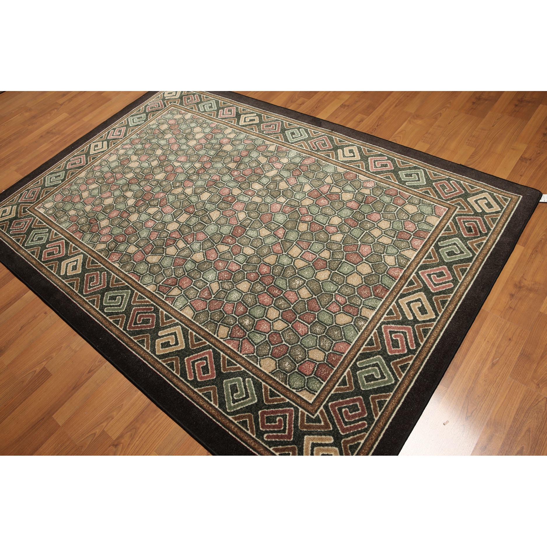 Modern Abstract Indonesian High-Density Area Rug (5'4 x 7'8) - Brown/Beige  - 5'4 x 7'8 - 5'4 x 7'8 - Bed Bath & Beyond - 19821307