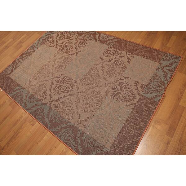 Turkish Dhurry Rust Multicolored Boho Chic Damask Turkish Dhurry Rust Multicolored Boho Chic Damask