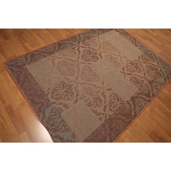 Turkish Dhurry Rust Multicolored Boho Chic Damask Turkish Dhurry Rust Multicolored