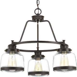 Judson Collection 3-Light Antique Bronze Clear Glass Farmhouse Chandelier Light - N/A