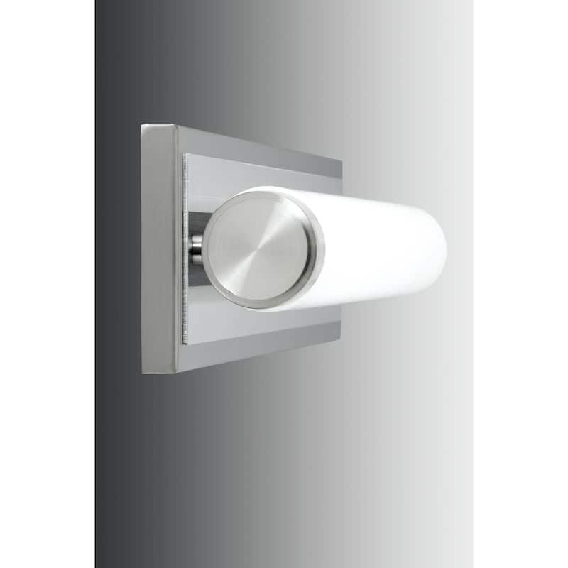 Concourse LED Collection 24" Brushed Nickel Etched White Glass Modern Bath Vanity Light - Grey