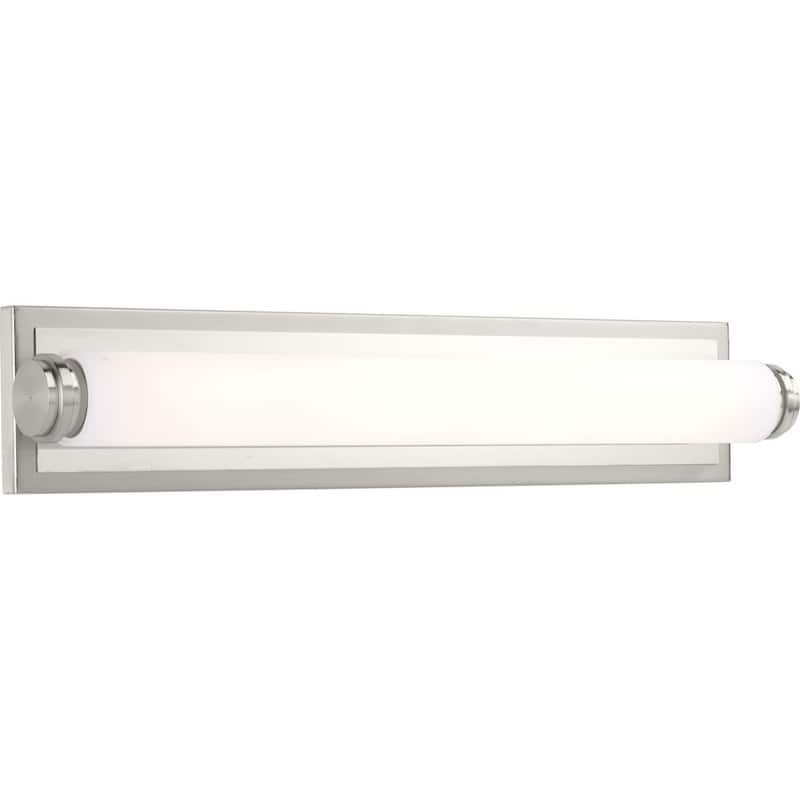 Concourse LED Collection 24" Brushed Nickel Etched White Glass Modern Bath Vanity Light