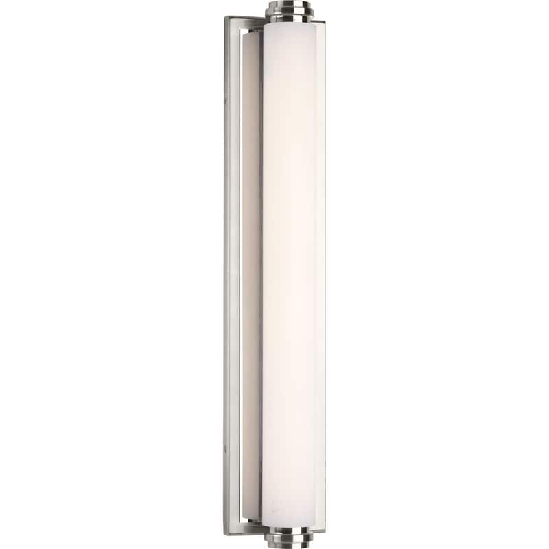 Concourse LED Collection 24" Brushed Nickel Etched White Glass Modern Bath Vanity Light