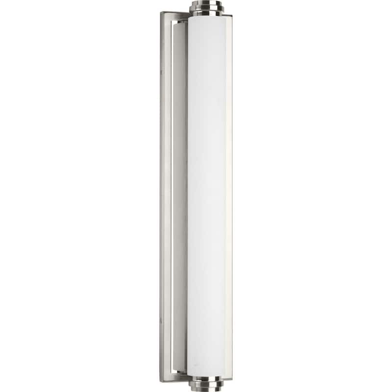Concourse LED Collection 24" Brushed Nickel Etched White Glass Modern Bath Vanity Light