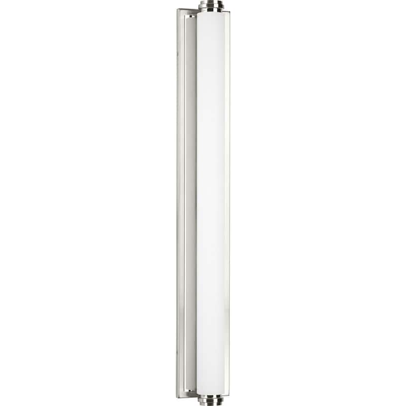 Concourse LED Collection 36" Brushed Nickel Etched White Glass Modern Bath Vanity Light