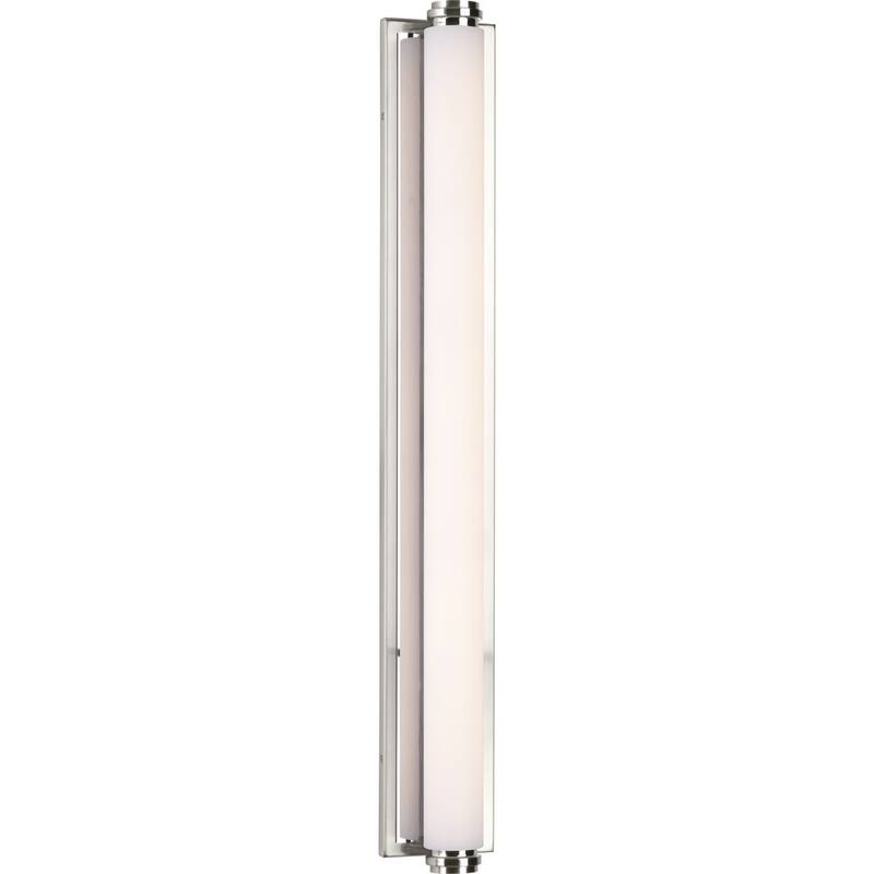 Concourse LED Collection 36" Brushed Nickel Etched White Glass Modern Bath Vanity Light