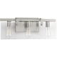 preview thumbnail 1 of 2, Glayse Collection 3-Light Brushed Nickel Clear Glass Luxe Bath Vanity Light