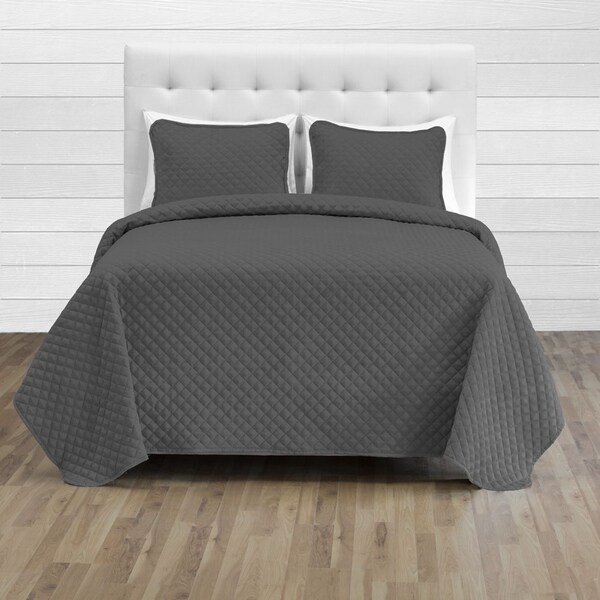 Coverlet Set + Microfiber Sheet Set - Diamond Stitched Lightweight Bedspread - Ultra-Soft Microfiber Sheet Set
