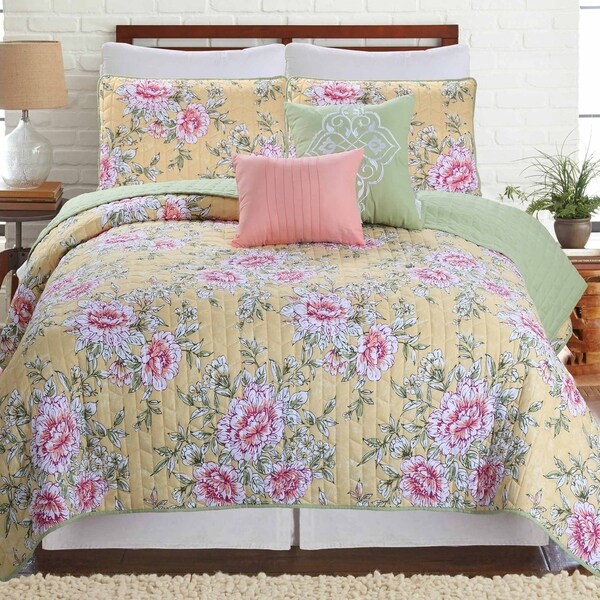 Amrapur Overseas Pasadena 5-Piece Printed Reversible Quilt Set