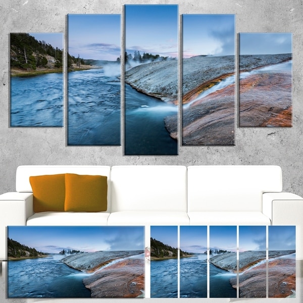 Designart 'Midway Geyser Basin In Yellowstone' Seashore Art Print on Canvas