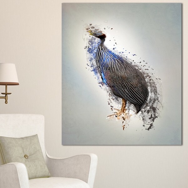 Designart 'Guinea Fowl Abstract Design' Large Animal Art on Canvas
