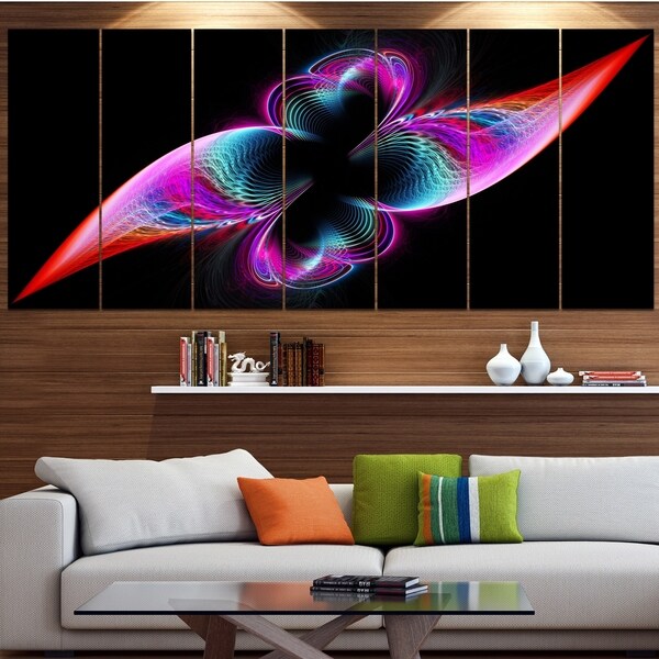 Designart 'Colorful Flower Fractal Rainbow' Abstract Art on Canvas
