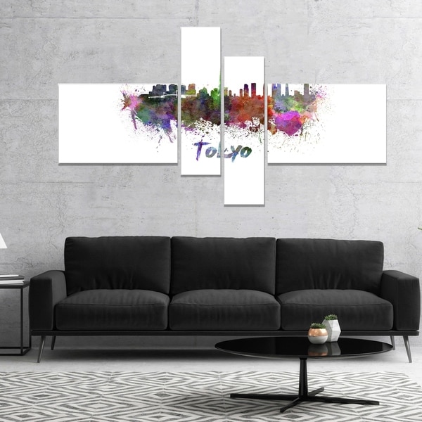 Designart 'Tokyo Skyline' Cityscape Canvas Artwork Print