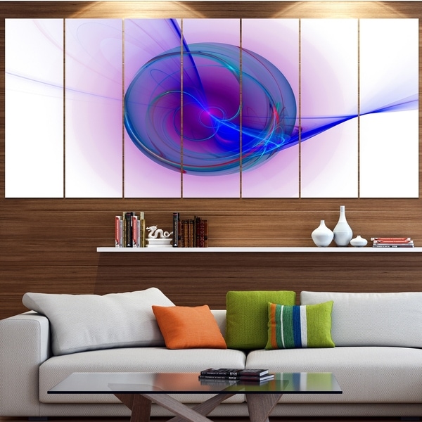 Designart 'Abstract Blue Fractal Design' Abstract Artwork on Canvas