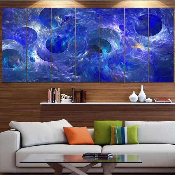 Designart 'Clear Blue Fractal Glass Texture' Abstract Artwork on Canvas