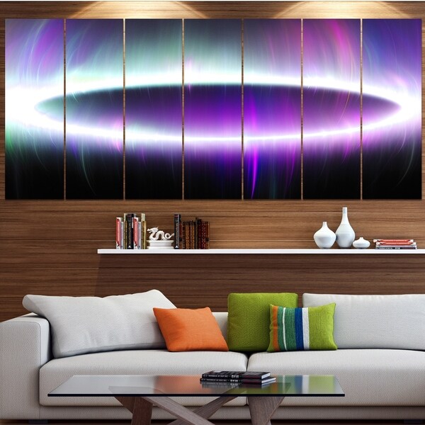 Designart 'Beautiful Purple Northern Lights' Abstract Wall Art on Canvas