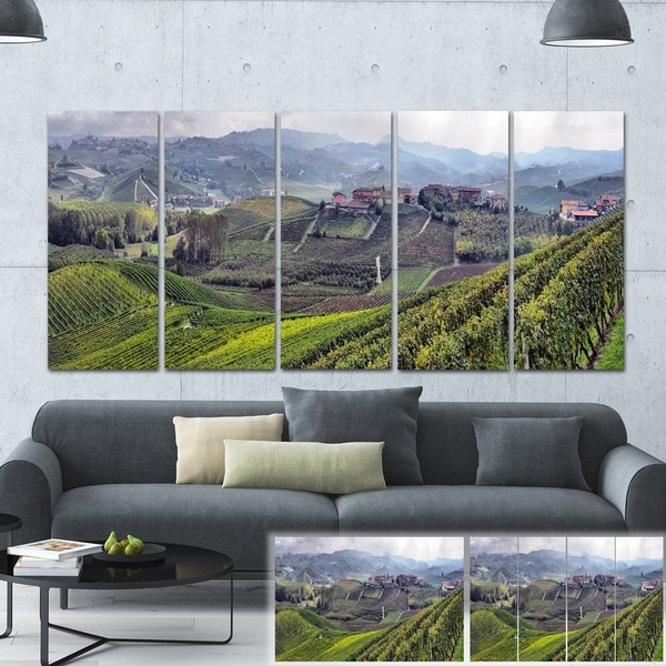 Designart 'Vineyards in Italy Panoramic' Photo Canvas Print