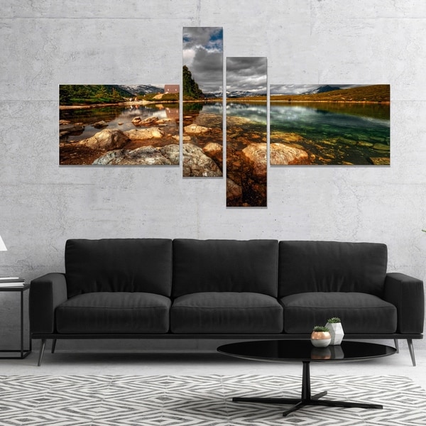 Designart 'Beautiful Clear Mountain Lake' Landscape Canvas Art Print