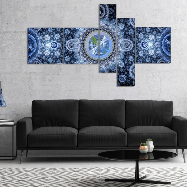 Designart 'Clear Blue Psychedelic Relaxing Art' Abstract Canvas Art Print