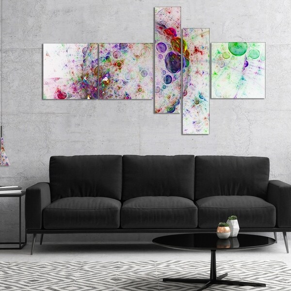 Designart 'Colorful Spherical Planet Bubbles' Abstract Canvas Print Art