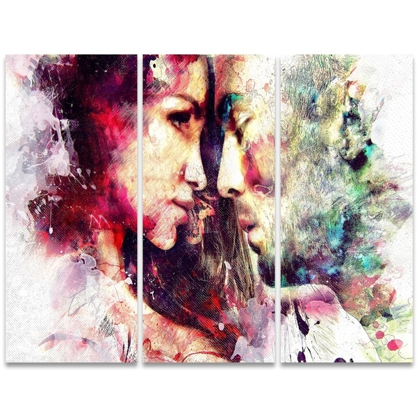 Design Art 'One and Only' 36 x 28-inch 3-panel Sensual Canvas Art Print