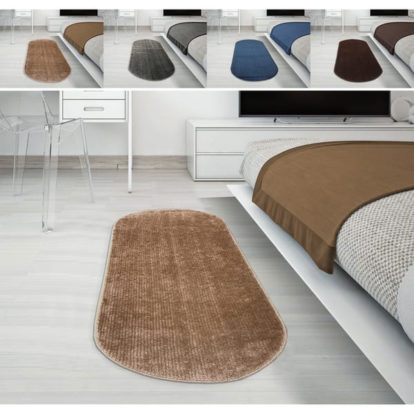 Shop Ottomanson Softy Collection Solid Color Kitchen Bathroom Oval