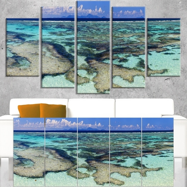 Turquoise Tropical Ocean Waters - Modern Seascape Canvas Artwork
