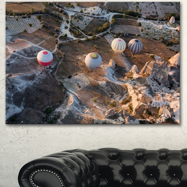 Designart 'Flight with Balloons at Sunrise' Landscape Wall Art Print Canvas