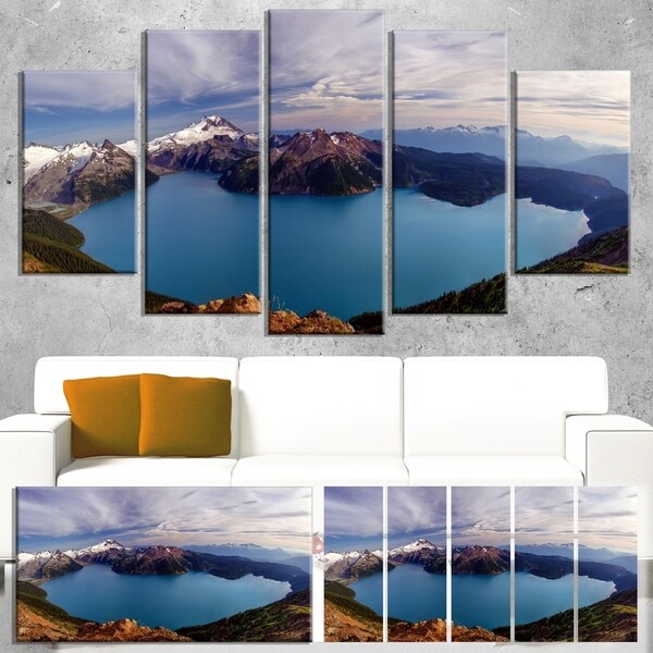 Designart 'Clear Lake with Bright Sky' Extra Large Landscape Art Canvas