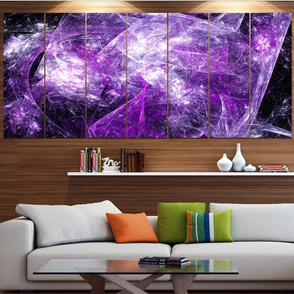 Designart 'Mystic Purple Fractal Wallpaper' Abstract Wall Art Canvas