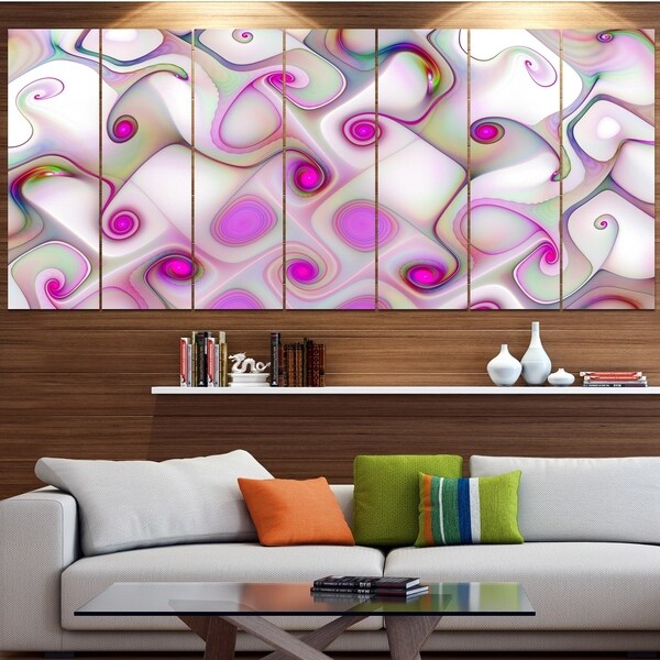 Designart 'Pink Fractal Pattern with Swirls' Abstract Canvas Wall Art