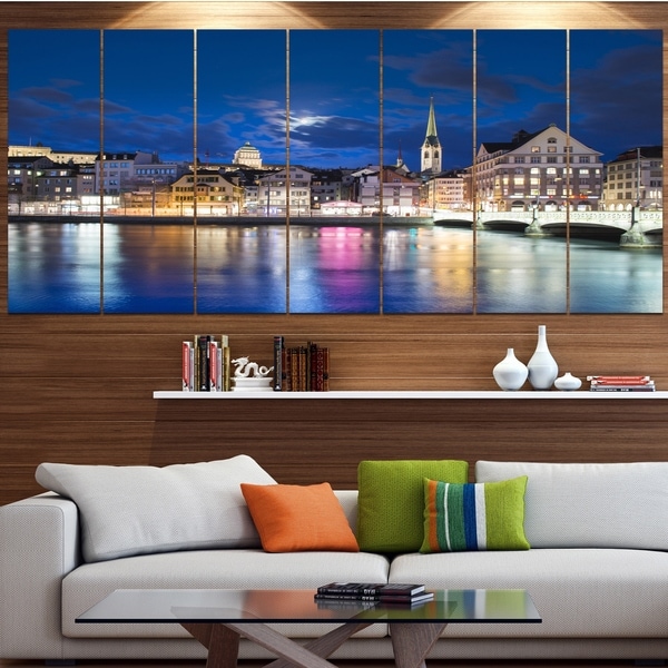Designart 'Scenic Panorama of Old Town' Landscape Wall Artwork on Canvas