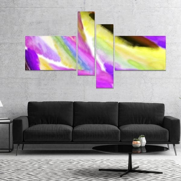 Designart 'Purple Vibrant Brushstrokes' Abstract Canvas Art Print