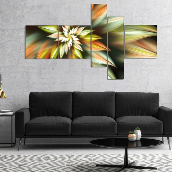 Designart 'Exotic Brown Fractal Spiral Flower' Abstract Canvas Art Print