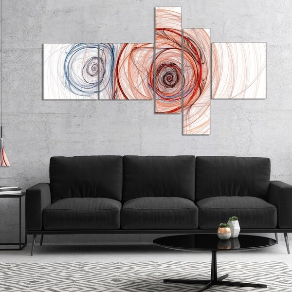 Designart 'Brown Blue Fractal Illustration' Abstract Canvas Art Print