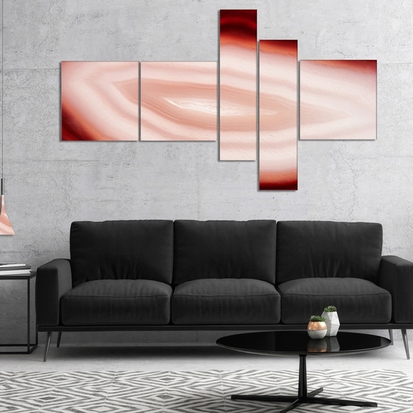 Designart 'Agate with Chalcedony Geological Crystal' Large Abstract Canvas Artwork