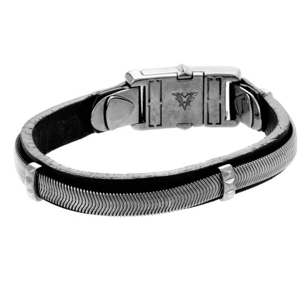 Alchemy In The Uk Silver Onyx Snake Chain Black Leather Silver Onyx Snake Chain Black Leather