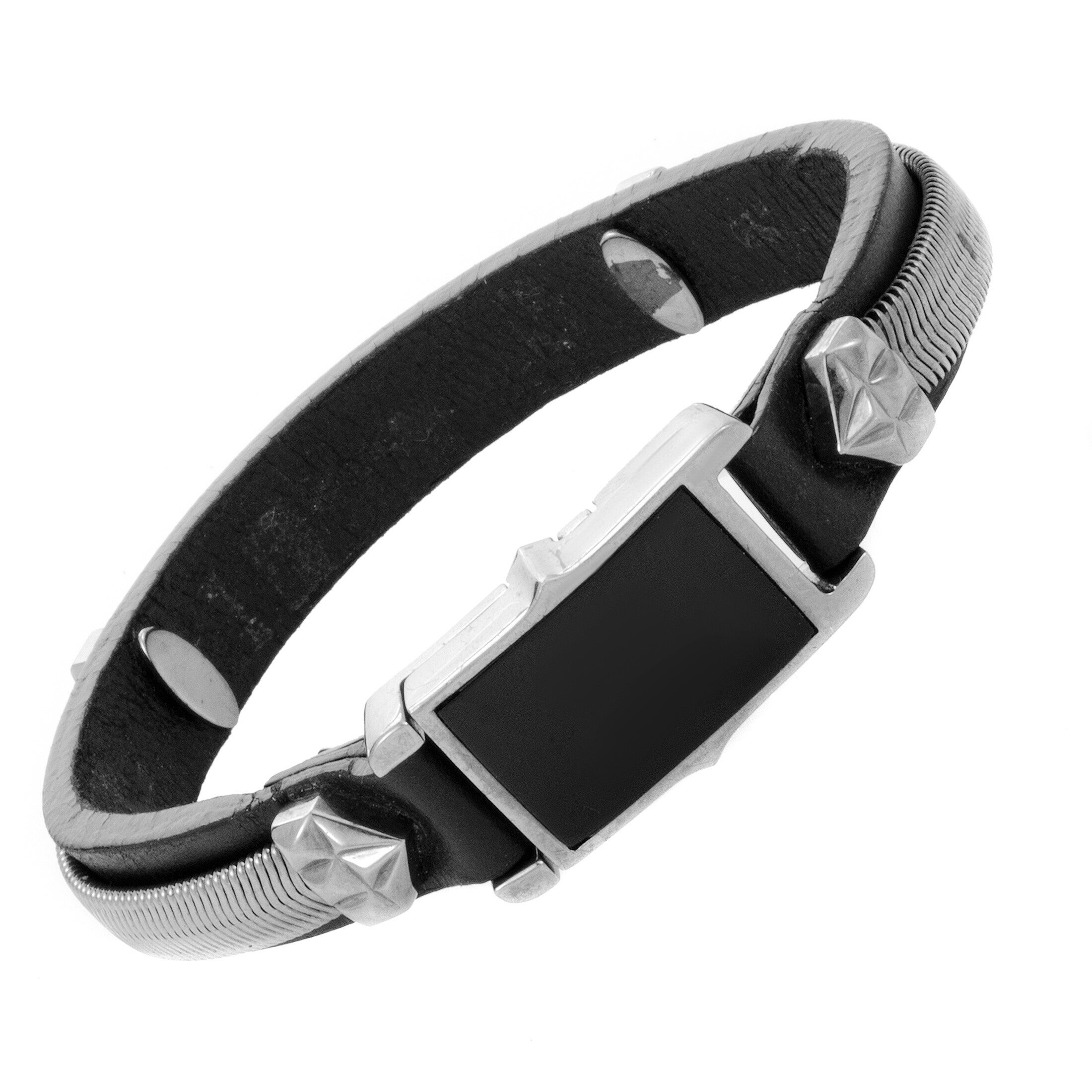 Alchemy In The Uk Silver Onyx Snake Chain Black Leather Silver Onyx Snake Chain Black Leather