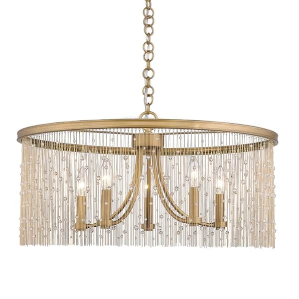 slide 2 of 5, Golden Lighting's Marilyn CRY 5 Light Chandelier
