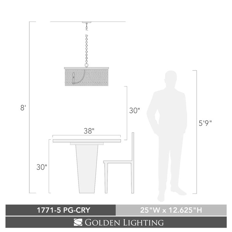 Golden Lighting's Marilyn CRY 5 Light Chandelier
